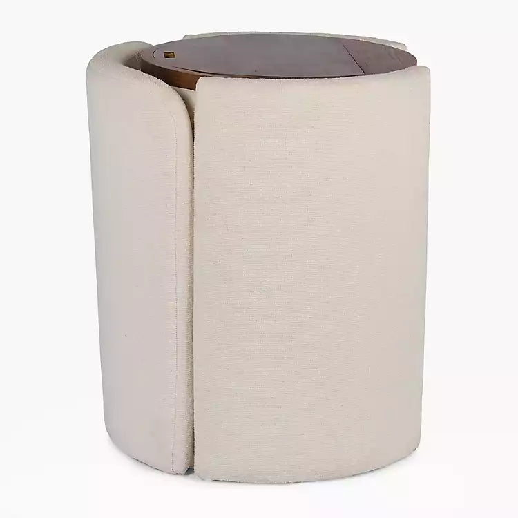 Ivory Vanity Chair and Mirror Vanity Set