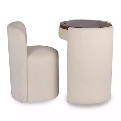 Ivory Vanity Chair and Mirror Vanity Set